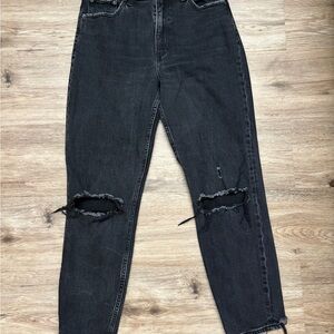 Abercrombie & Fitch Black Distressed Boyfriend Jeans
